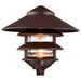 Post Lantern Nuvo SF76-637 Pagoda Garden Fixture - Large 10" Hood - 1 light - 3 Louver - Old Bronze Finish Nuvo