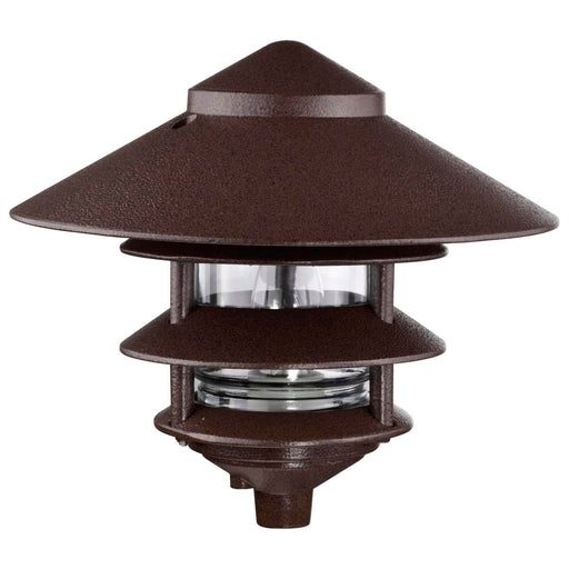 Post Lantern Nuvo SF76-637 Pagoda Garden Fixture - Large 10" Hood - 1 light - 3 Louver - Old Bronze Finish Nuvo
