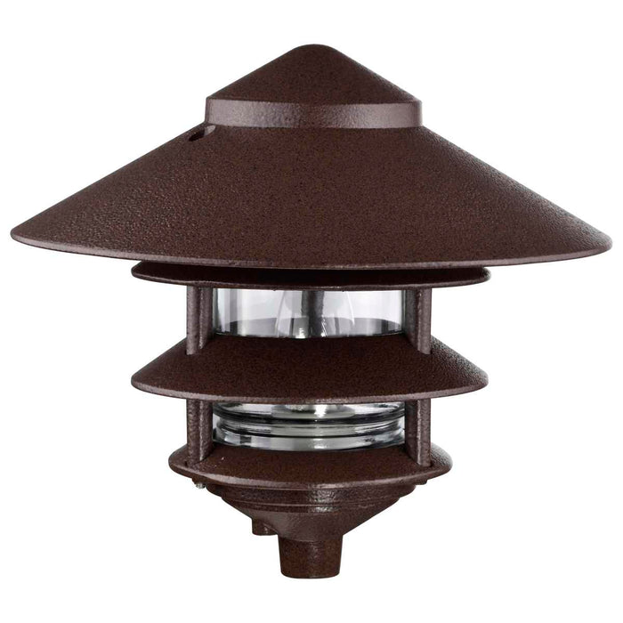 Post Lantern Nuvo SF76-637 Pagoda Garden Fixture - Large 10" Hood - 1 light - 3 Louver - Old Bronze Finish Nuvo