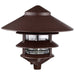 Post Lantern Nuvo SF76-637 Pagoda Garden Fixture - Large 10" Hood - 1 light - 3 Louver - Old Bronze Finish Nuvo