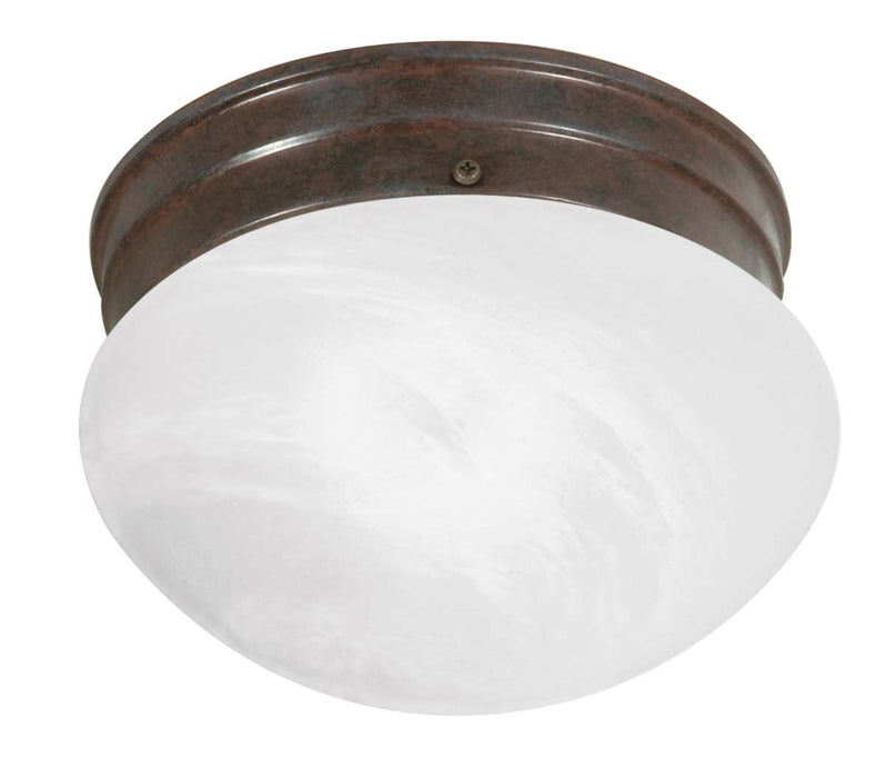 Flush Mount Nuvo SF76-670 1 Light - 8" - Flush Mount - Small Alabaster Mushroom - Old Bronze Finish Nuvo