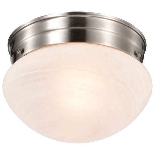Flush Mount Nuvo SF76-671 1 Light - 8" - Flush Mount - Small Alabaster Mushroom - Brushed Nickel Finish Nuvo