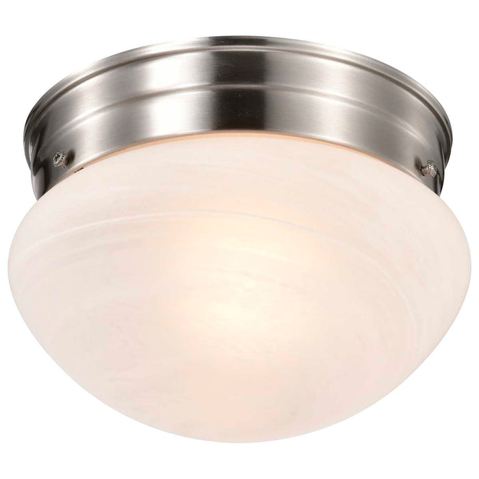 Flush Mount Nuvo SF76-671 1 Light - 8" - Flush Mount - Small Alabaster Mushroom - Brushed Nickel Finish Nuvo