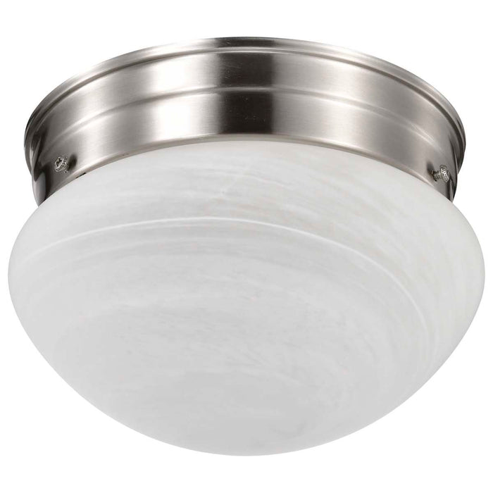 Flush Mount Nuvo SF76-671 1 Light - 8" - Flush Mount - Small Alabaster Mushroom - Brushed Nickel Finish Nuvo