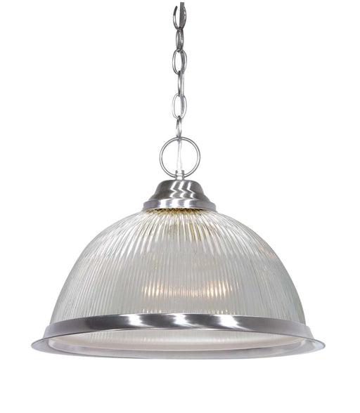 Pendant Nuvo SF76-691 1 Light - 15" - Pendant - Frosted Prismatic Dome - Brushed Nickel Finish Nuvo