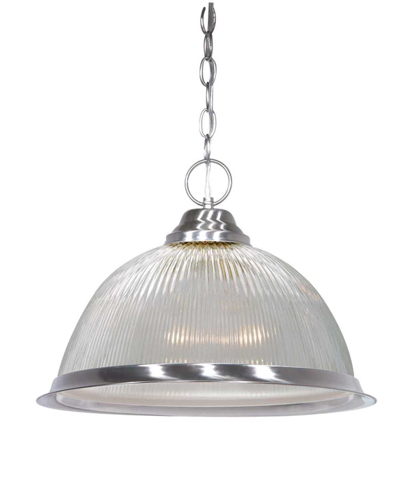 Pendant Nuvo SF76-691 1 Light - 15" - Pendant - Frosted Prismatic Dome - Brushed Nickel Finish Nuvo