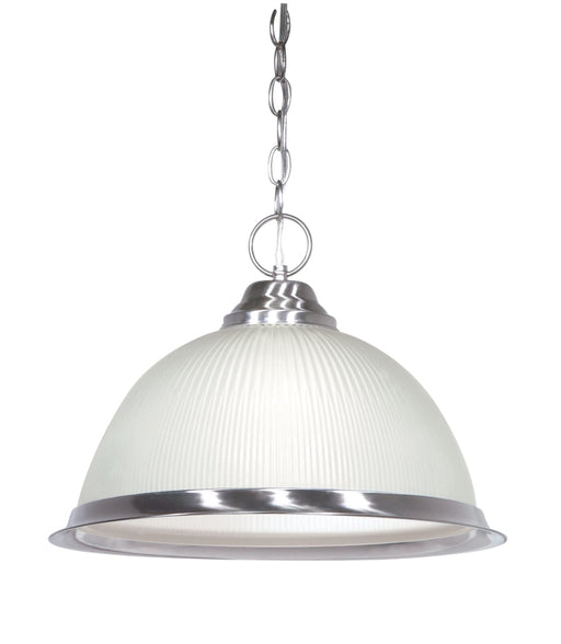 Pendant Nuvo SF76-691 1 Light - 15" - Pendant - Frosted Prismatic Dome - Brushed Nickel Finish Nuvo