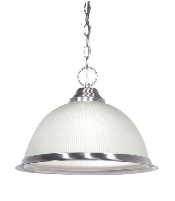 Pendant Nuvo SF76-691 1 Light - 15" - Pendant - Frosted Prismatic Dome - Brushed Nickel Finish Nuvo
