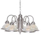 Chandelier Nuvo SF76-695 5 Light - 22" - Chandelier - With Frosted Ribbed Shades - Brushed Nickel Finish Nuvo