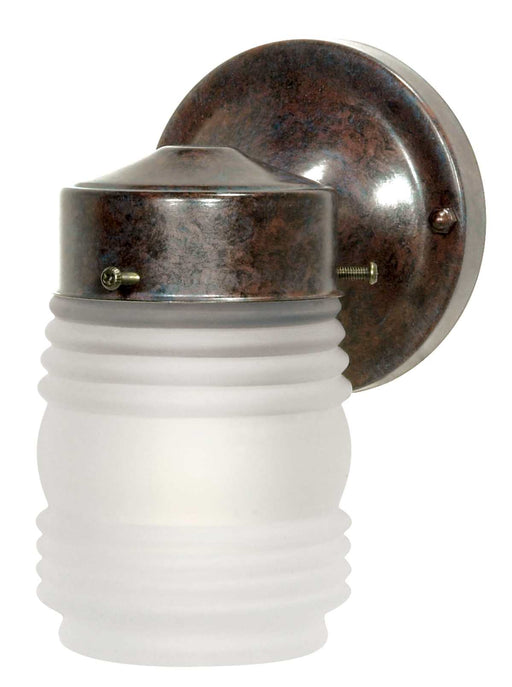 Wall Lantern Nuvo SF76-700 1 Light - 6" - Porch - Wall - Mason Jar with Frosted Glass - Old Bronze Finish Nuvo