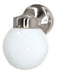 Wall Fixture Nuvo SF76-705 1 Light - 6" - Porch - Wall - With White Globe - Brushed Nickel Finish Nuvo