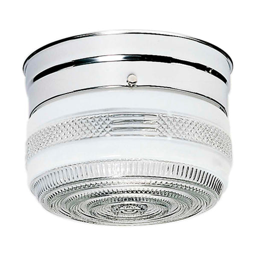 Flush Mount Nuvo SF77-100 1 Light - 6" - Flush Mount - Small Crystal / White Drum - Polished Chrome Finish Nuvo