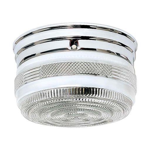 Flush Mount Nuvo SF77-101 2 Light - 8" - Flush Mount - Medium Crystal / White Drum - Polished Chrome Finish Nuvo
