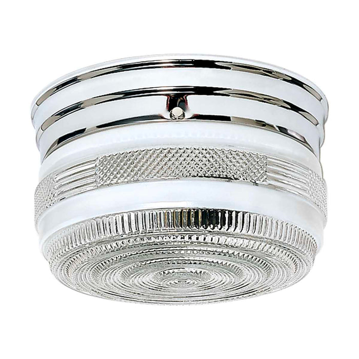 Flush Mount Nuvo SF77-101 2 Light - 8" - Flush Mount - Medium Crystal / White Drum - Polished Chrome Finish Nuvo