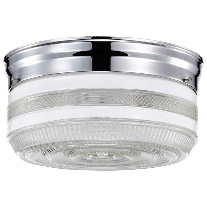 Flush Mount Nuvo SF77-102 2 Light - 10" - Flush Mount - Large Crystal / White Drum - Polished Chrome Finish Nuvo