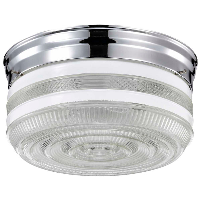 Flush Mount Nuvo SF77-102 2 Light - 10" - Flush Mount - Large Crystal / White Drum - Polished Chrome Finish Nuvo