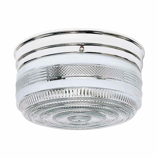 Flush Mount Nuvo SF77-102 2 Light - 10" - Flush Mount - Large Crystal / White Drum - Polished Chrome Finish Nuvo