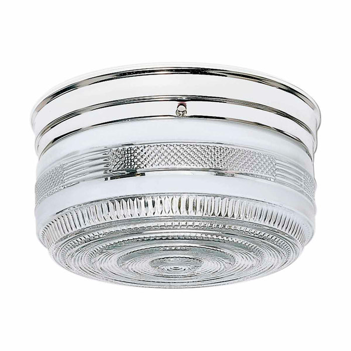 Flush Mount Nuvo SF77-102 2 Light - 10" - Flush Mount - Large Crystal / White Drum - Polished Chrome Finish Nuvo