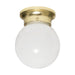 Flush Mount Nuvo SF77-108 1 Light - 6" - Ceiling Fixture - White Ball - Polished Brass Finish Nuvo