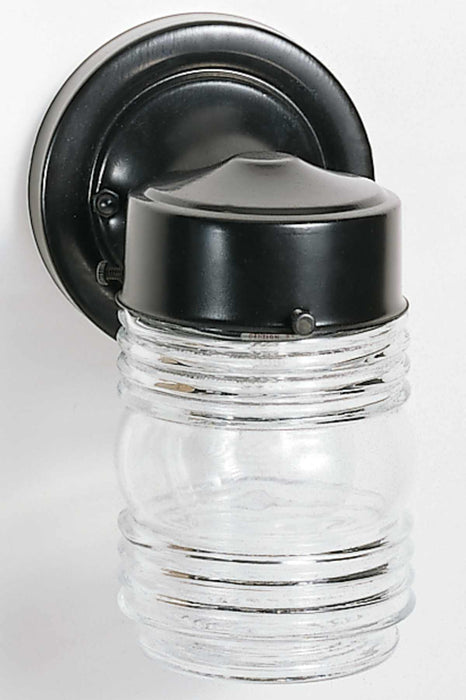 Wall Lantern Nuvo SF77-119B 1 Light - 6" - Porch - Wall - Mason Jar w/Clear Glass - Black Finish Nuvo