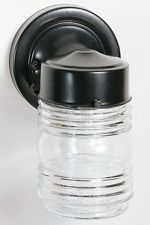 Wall Lantern Nuvo SF77-119B 1 Light - 6" - Porch - Wall - Mason Jar w/Clear Glass - Black Finish Nuvo
