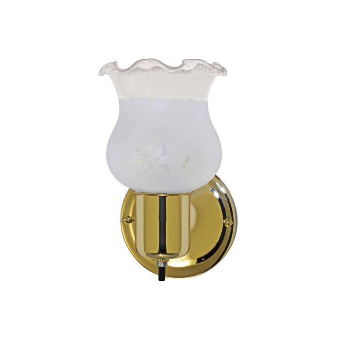 Vanity Nuvo SF77-120B 1 Light - 5" - Vanity - with Frosted Grape Shade & On/Off Switch - Polished Brass Finish Nuvo
