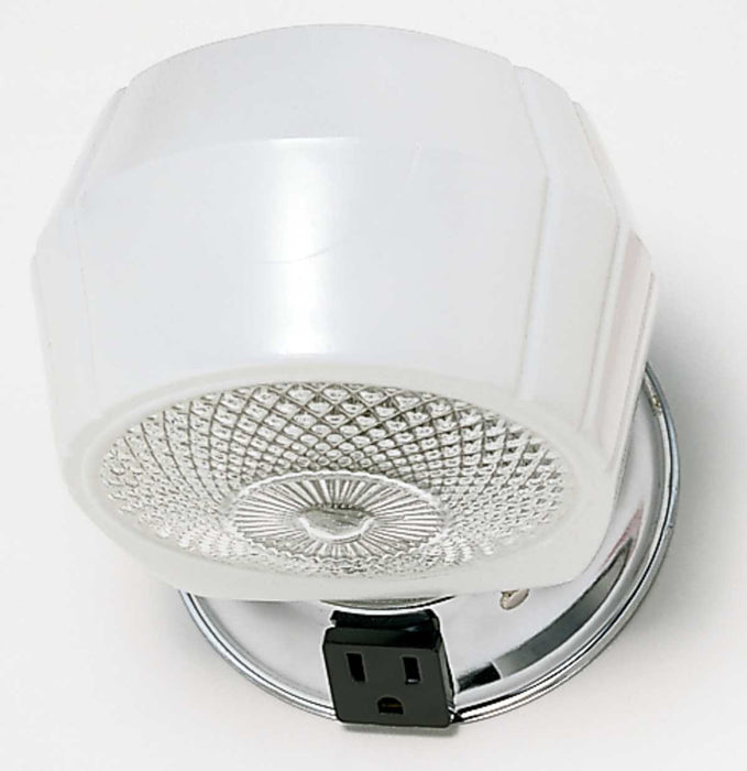 Vanity Nuvo SF77-121B 1 Light - 5" - Vanity - with White - Crystal Bottom Shade & Conv Outlet - Polished Chrome Finish Nuvo