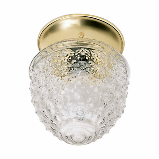 Flush Mount Nuvo SF77-125 1 Light - 6" - Ceiling Fixture - Clear Pineapple Glass - Polished Brass Finish Nuvo