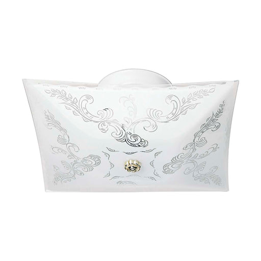 Flush Mount Nuvo SF77-126 2 Light - 12" - Ceiling Fixture - Square Floral - White Finish Nuvo