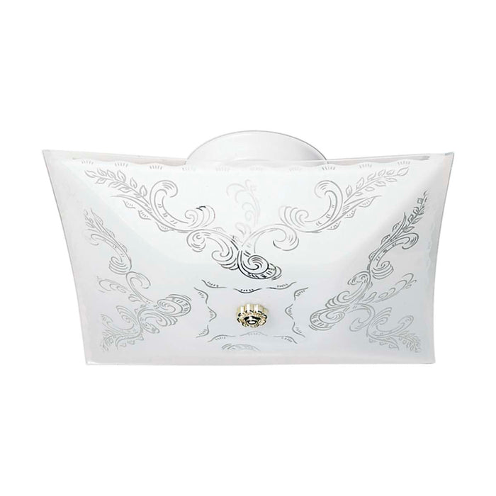 Flush Mount Nuvo SF77-126 2 Light - 12" - Ceiling Fixture - Square Floral - White Finish Nuvo