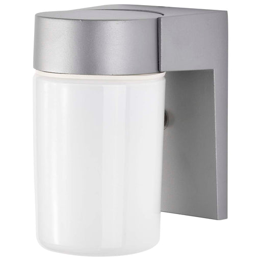 Wall Fixture Nuvo SF77-136 1 Light - 8" - Utility - Wall Mount - With White Glass Cylinder - Satin Aluminum Finish Nuvo