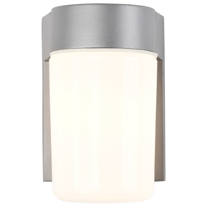Wall Fixture Nuvo SF77-136 1 Light - 8" - Utility - Wall Mount - With White Glass Cylinder - Satin Aluminum Finish Nuvo