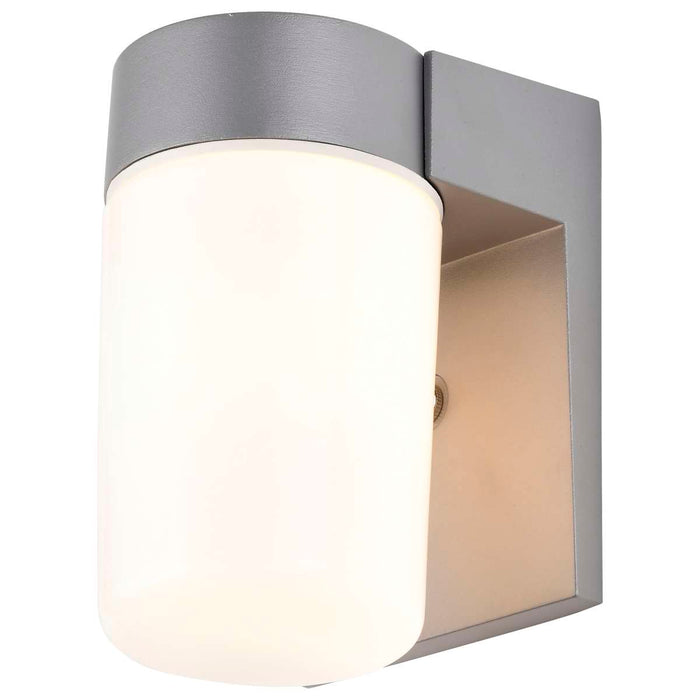 Wall Fixture Nuvo SF77-136 1 Light - 8" - Utility - Wall Mount - With White Glass Cylinder - Satin Aluminum Finish Nuvo