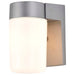Wall Fixture Nuvo SF77-136 1 Light - 8" - Utility - Wall Mount - With White Glass Cylinder - Satin Aluminum Finish Nuvo