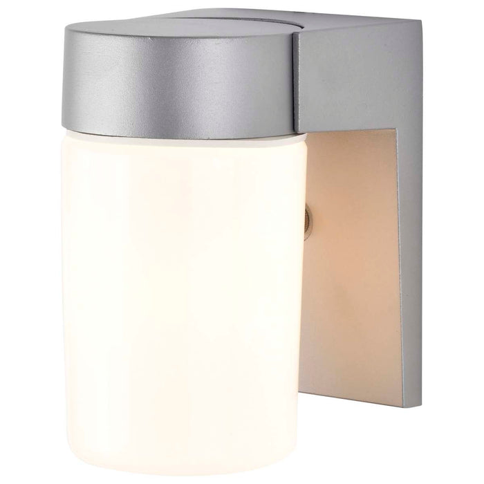 Wall Fixture Nuvo SF77-136 1 Light - 8" - Utility - Wall Mount - With White Glass Cylinder - Satin Aluminum Finish Nuvo