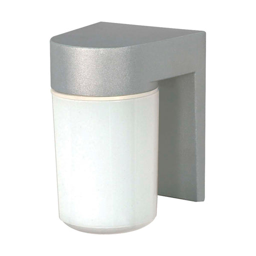 Wall Fixture Nuvo SF77-136 1 Light - 8" - Utility - Wall Mount - With White Glass Cylinder - Satin Aluminum Finish Nuvo