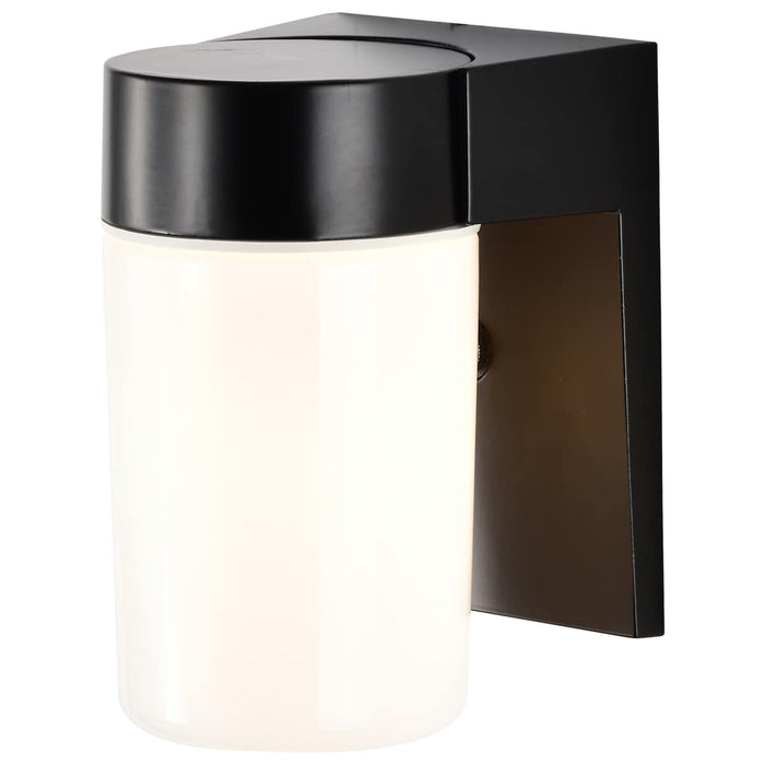 Wall Fixture Nuvo SF77-137 1 Light - 8" - Utility - Wall Mount - With White Glass Cylinder - Black Finish Nuvo