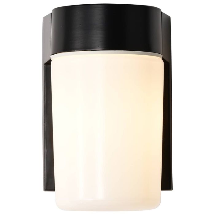 Wall Fixture Nuvo SF77-137 1 Light - 8" - Utility - Wall Mount - With White Glass Cylinder - Black Finish Nuvo