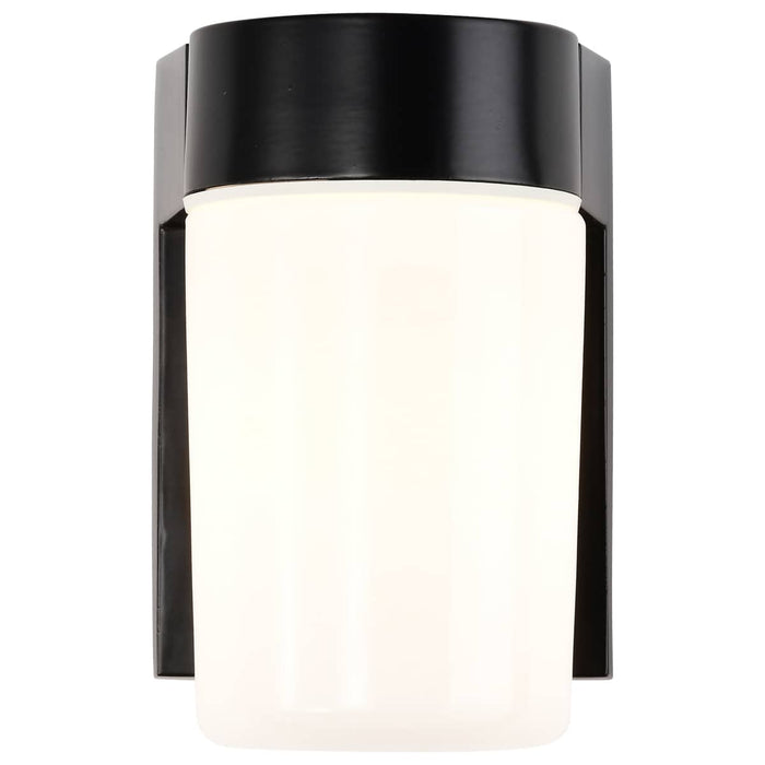 Wall Fixture Nuvo SF77-137 1 Light - 8" - Utility - Wall Mount - With White Glass Cylinder - Black Finish Nuvo