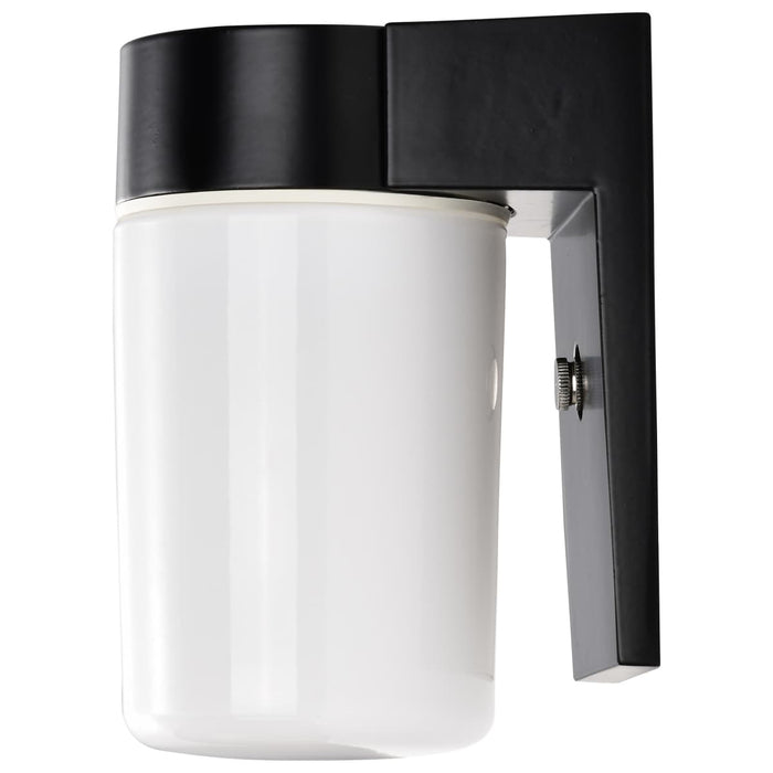 Wall Fixture Nuvo SF77-137 1 Light - 8" - Utility - Wall Mount - With White Glass Cylinder - Black Finish Nuvo