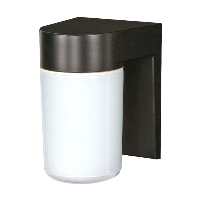 Wall Fixture Nuvo SF77-137 1 Light - 8" - Utility - Wall Mount - With White Glass Cylinder - Black Finish Nuvo