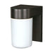 Wall Fixture Nuvo SF77-137 1 Light - 8" - Utility - Wall Mount - With White Glass Cylinder - Black Finish Nuvo