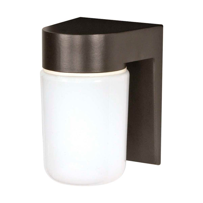 Wall Fixture Nuvo SF77-138 1 Light - 8" - Utility - Wall Mount - With White Glass Cylinder - Bronzotic Finish Nuvo