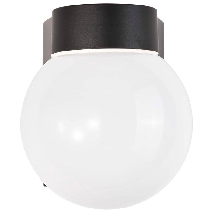 Wall Fixture Nuvo SF77-140 1 Light - 8" - Utility - Wall Mount - With White Glass Globe - Black Finish Nuvo