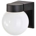 Wall Fixture Nuvo SF77-140 1 Light - 8" - Utility - Wall Mount - With White Glass Globe - Black Finish Nuvo