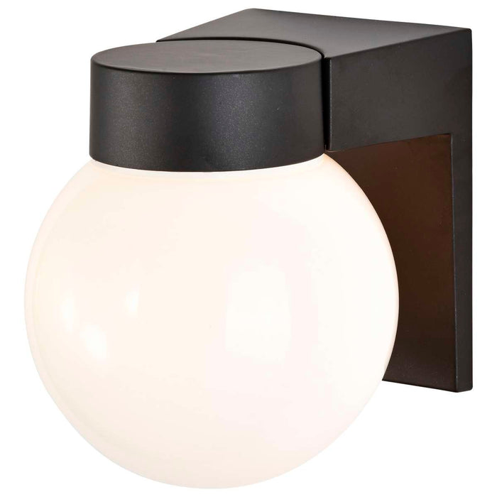 Wall Fixture Nuvo SF77-140 1 Light - 8" - Utility - Wall Mount - With White Glass Globe - Black Finish Nuvo
