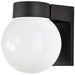 Wall Fixture Nuvo SF77-140 1 Light - 8" - Utility - Wall Mount - With White Glass Globe - Black Finish Nuvo