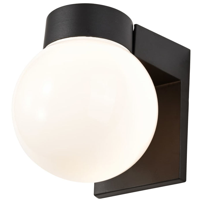 Wall Fixture Nuvo SF77-140 1 Light - 8" - Utility - Wall Mount - With White Glass Globe - Black Finish Nuvo