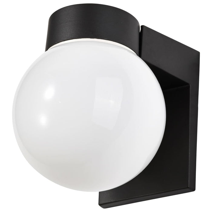 Wall Fixture Nuvo SF77-140 1 Light - 8" - Utility - Wall Mount - With White Glass Globe - Black Finish Nuvo