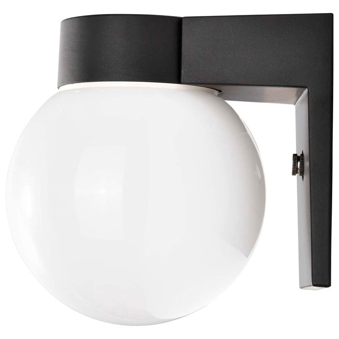 Wall Fixture Nuvo SF77-140 1 Light - 8" - Utility - Wall Mount - With White Glass Globe - Black Finish Nuvo